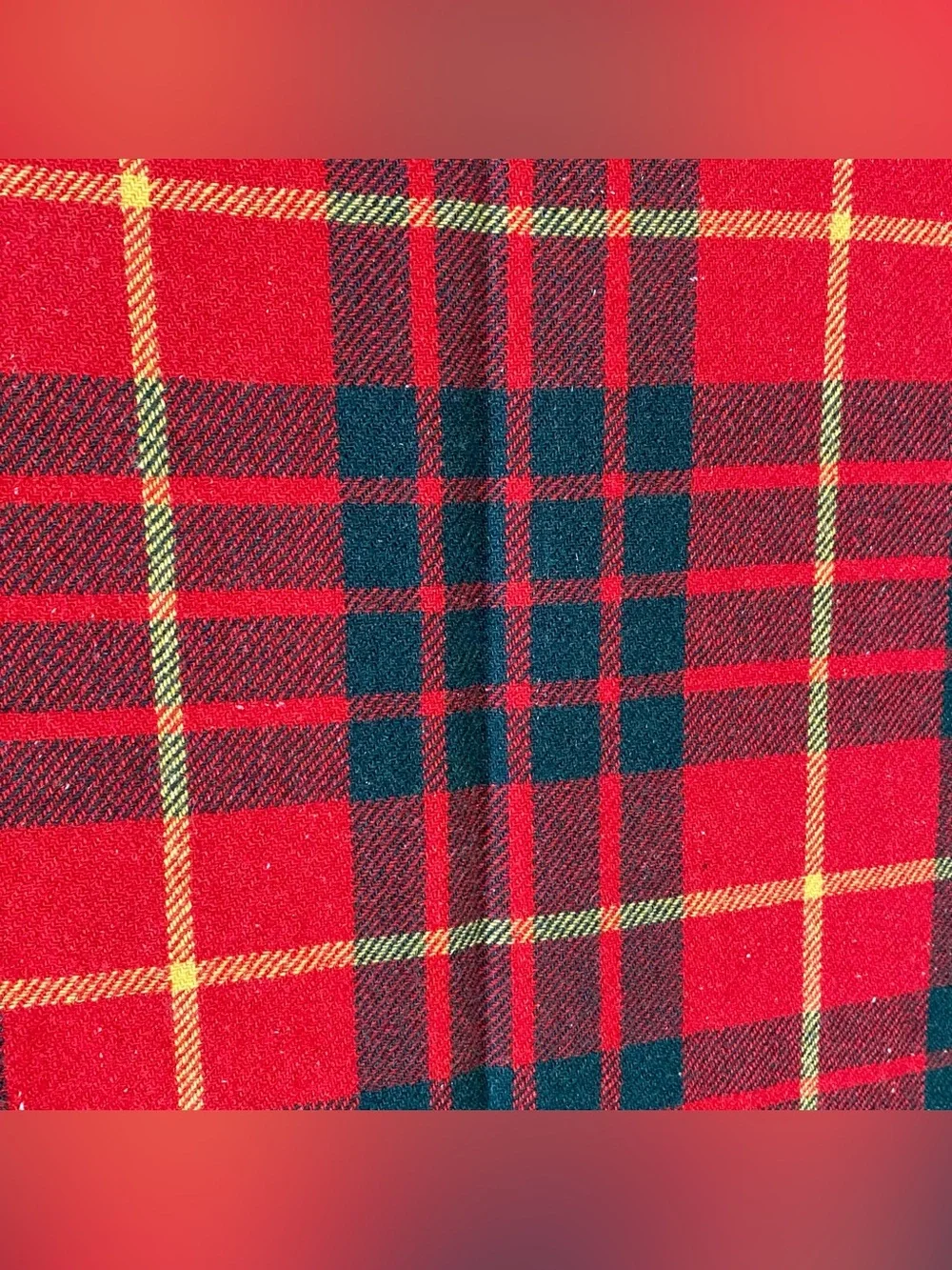 Vtg Chippewa Woolen Mills Red Green Yellow Plaid Wool Camp Blanket 60”x81”